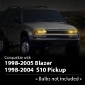 Headlights Assembly Fit Chevy Blazer Base Ls Lt Trailblazer Xtreme Zr2 S10 Zr5 Ss 1998-2005 Bumper Headlamps Clear Lens Chrome
