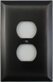 Jumbo Stamped Oil Rubbed Bronze One Gang Duplex Outlet Wall Plate 