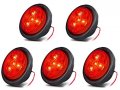Red Led Trailer Side Marker Lights 2 5 In Round Clearance Pack 12v Waterproof Piranha For Truck Rv Camper And Boat 