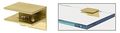 Crl Brass Finish Solid Square Glass Shelf Clamp With Support Leg 