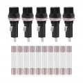Panel Mount Holder 5pcs Transformer Cap 6x30mm With 10 Glass Tube For 6 30mm Insurance 