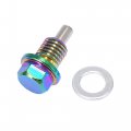 X Autohaux M12x1 75 Multicolor Magnetic Oil Drain Plug Sump Pan Nut Bolt Screw With Gaskets For Universal Car 1 Set