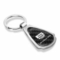 Ipick Image Compatible With Jeep Wrangler Rubicon Real Black Carbon Fiber Chrome Metal Teardrop Key Chain