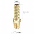 Uxcell Brass Hose Barb Fitting Straight 5 16 Inch X Npt 1 8 Male Thread Pipe Connector For Water Air Fuel Tube
