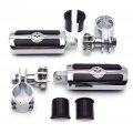 Smt-highway Front Skull Foot Pegs Clamps Compatible With Honda Gl1800 Gl1500 Gl1100 Gl1200 01-12 B00rudzf1o