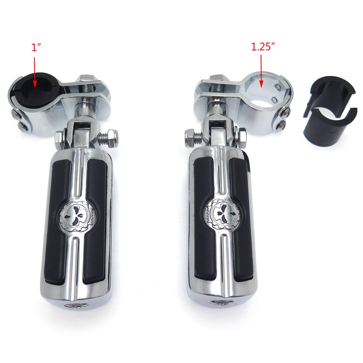 Smt-highway Front Skull Foot Pegs Clamps For Honda Gl1800 Gl1500 Gl1100 Gl1200 01-12 B00rudzf1o