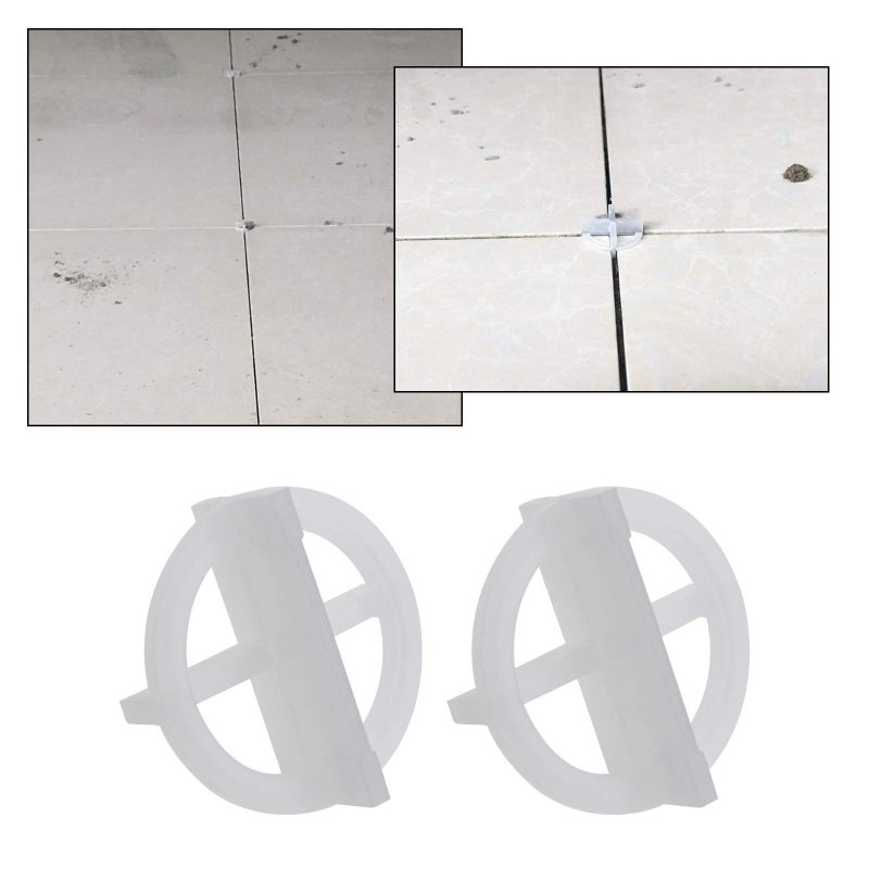 Micro Traders 200pcs 2mm Reusable Cross Tile Leveling System Spacer Plastic Clips Removable Tiling Tools For Spacing Of Floor