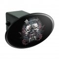 Deceitful Skulls Biker Motorcycle Chopper Oval Tow Trailer Hitch Cover Plug Insert