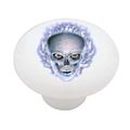 Ghost Skull Decorative High Gloss White Ceramic Drawer Knob 