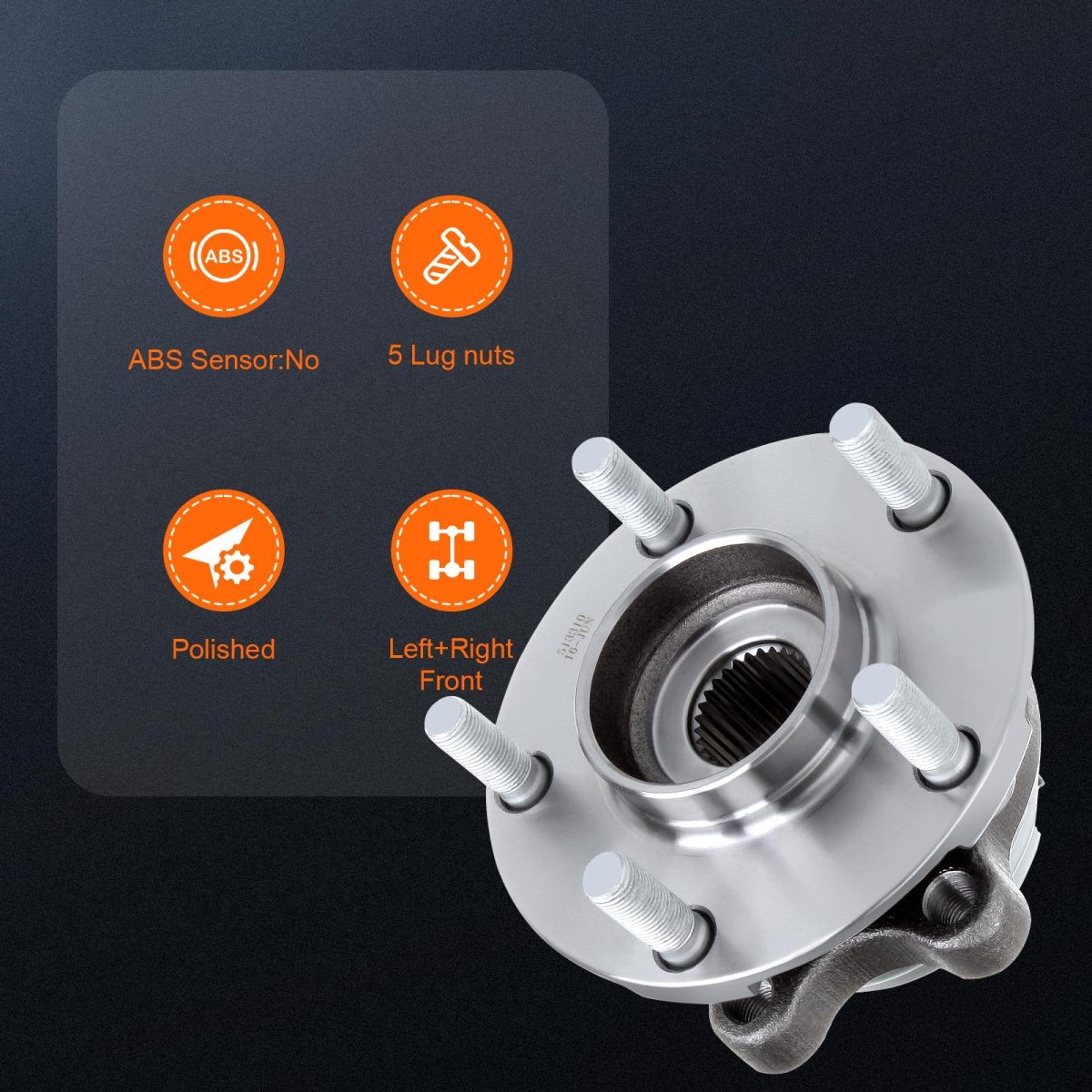 Front Wheel Hub Assembly 513310 For Nissan Murano 2003 2007 And Quest 2004 2009 5 Lug Without Abs Axle Silver