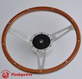13 Laminated Wood Steering Wheel With Horn Button 