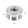 Aexit Aluminum Gt2 Electrical Equipment 3mm Bore Toothless Timing Belt Idler Pulley Flange With Ball Bearings For 3d Printer