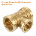 Uxcell Brass Tee Pipe Fitting 3 4 X 1 2 Npt Way T-connector For Gas Transport Connect Pipelines 1pcs