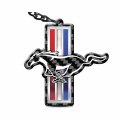 Ipick Image For Ford Mustang Tri-bar Black Real Carbon Fiber Logo-shape-cut Key Chain Keychain Official Licensed