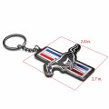 Ipick Image For Ford Mustang Tri-bar Black Real Carbon Fiber Logo-shape-cut Key Chain Keychain Official Licensed