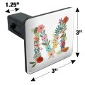 Graphics More Letter M Floral Monogram Initial Tow Trailer Hitch Cover Plug Insert