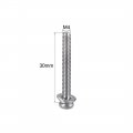 Uxcell M4 X 30mm Stainless Steel Phillips Pan Head Machine Screws Bolts Combine With Spring Washer And Plain Washers 5pcs