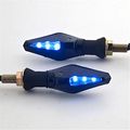 2x Black 9 Amber Smd Led Turn Signals Indicator 3 Blue Side For Street Sport Racing Motorcycle Bike With 10mm Mounting Bolts