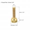 Uxcell 5pcs Knurled Thumb Screws M5x20mm Brass Shoulder Bolts Stepped Grip Knobs Fasteners For Pc Electronic Mechanical