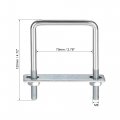 Uxcell Square U-bolts 2-3 4 70mm Inner Width Carbon Steel M8 With Nuts Frame Plate Round Washers
