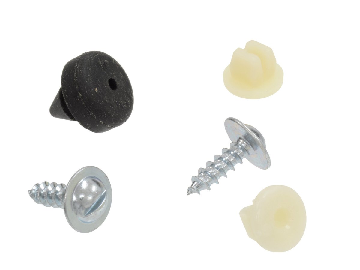 1963 1965 Corvette License Plate Mount Screws Rear Nut And Bumper Set Powder Coated 5 Pack