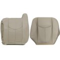Front Driver Side Bottom And Top Back Seat Covers Tan 152 Replacement Microfiber Leather For Cadillac Escalade 2003 2004 2005 