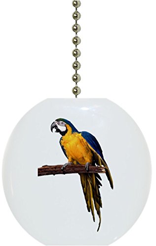 Macaw Parrot Ceramic Fan Pull