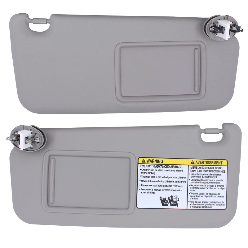 Gray Left And Right Sun Visor With Vanity Light