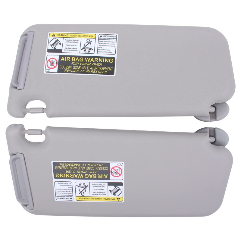 Gray Left And Right Sun Visor With Vanity Light