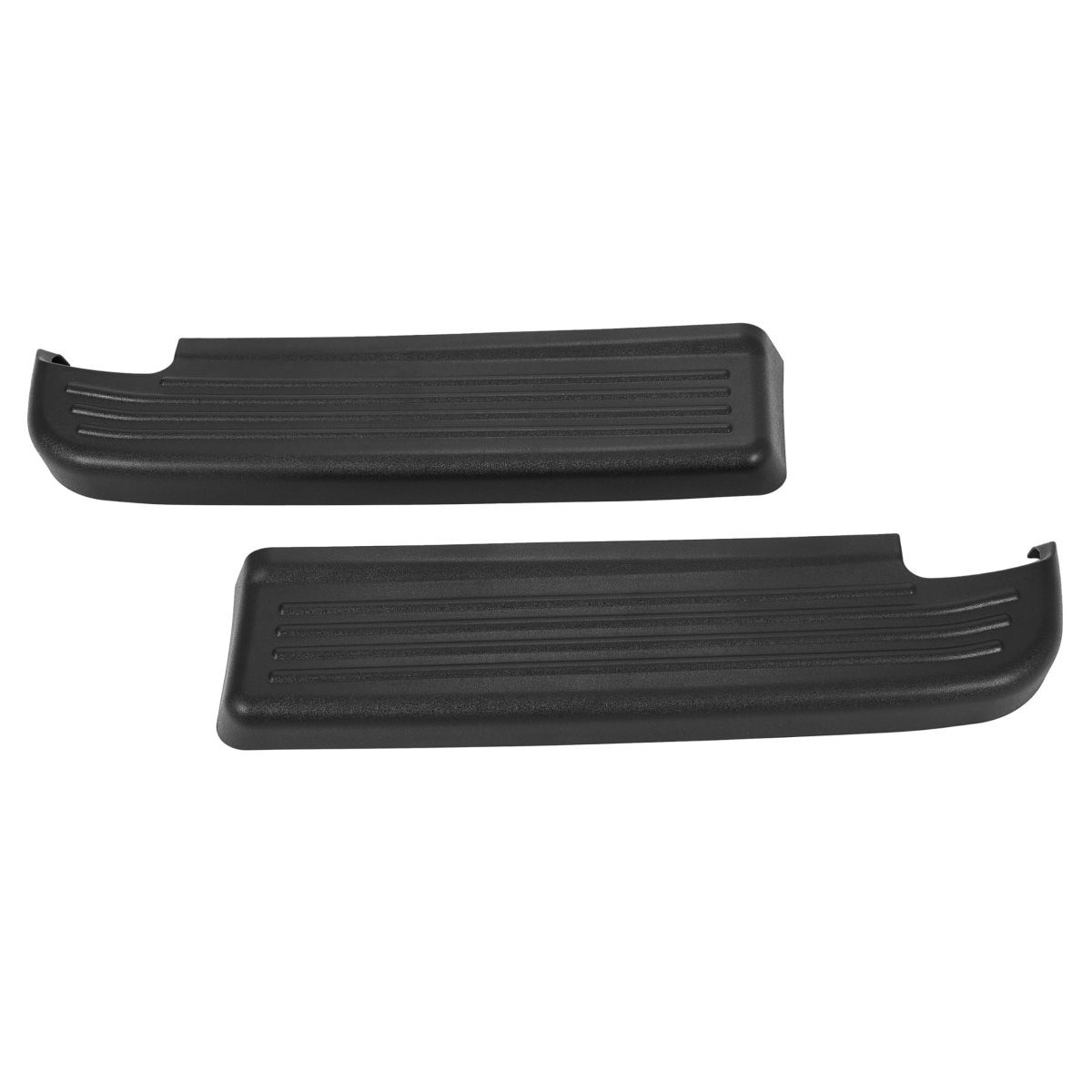 Hecasa Rear Bumper Step Pads For 1994-2002 Dodge Ram 1500 2500 3500 Fleetside Styleside Pp Plastic Heavy Duty Black