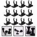 Housoutil Black Decor Adjustable Cabinet Leveler Kick Clips Skirting Board Trims Bracket Plastic Kitchen Leg Plinth For