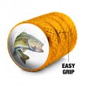 Largemouth Bass Fishing 6 Valve Stem Caps For Tire Rim Wheel Aluminum Yellow