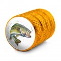Largemouth Bass Fishing 6 Valve Stem Caps For Tire Rim Wheel Aluminum Yellow
