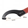 Uxcell C Hook Spanner Wrench Collet Chuck For 100-110mm Round Nut With Red Non-slip Handle