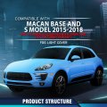 Pit66 Front Bumper Fog Light Lamp Bezel Left Driver Side Fit Porsche Macan Base And S Model 2015-2018 Not Equipped With Sport