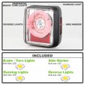 Acanii For Halogen Type 2018-2022 Jeep Wrangler Jl Chrome Housing Led Round Sequential Tail Lights Lamps Assembly