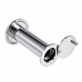 Uxcell Door Viewer Solid Brass 220-degree Peephole With Cover For 2-1 4 To 3-1 2 Inch Thick Polished Chrome Finish