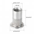 Uxcell 10-32 Rivet Nuts Aluminium Alloy Knurled Flat Head Threaded Insert Nut Silver 25pcs