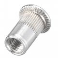 Uxcell 10-32 Rivet Nuts Aluminium Alloy Knurled Flat Head Threaded Insert Nut Silver 25pcs