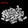 Uxcell 10-32 Rivet Nuts Aluminium Alloy Knurled Flat Head Threaded Insert Nut Silver 25pcs