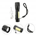 Hemoton 3pcs Portable Flashlight Rechargable Mini Leds Torch Light Zoom Flashlight Rechargeable Torchlight Inspection