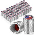 Tallew 50 Pack Tire Valve Stem Cap Cover For Car American Flag Tires Air Caps Metal With O Rubber Ring Corrosion Resistant 