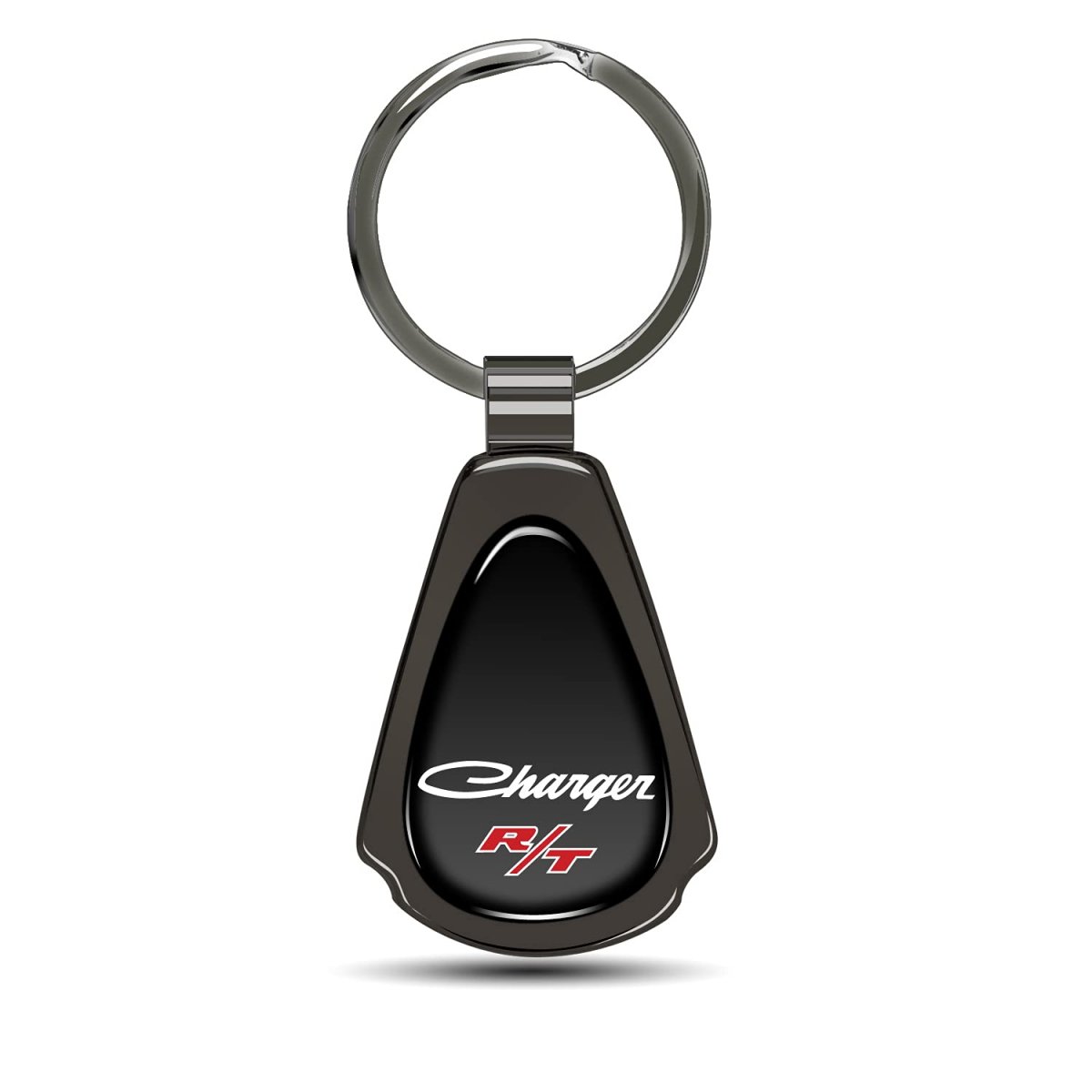 Dodge Charger R T Classic Black Dome Dark Gunmetal Metal Teardrop Key Chain Official Licensed Accessory 2 13 In X 1 25