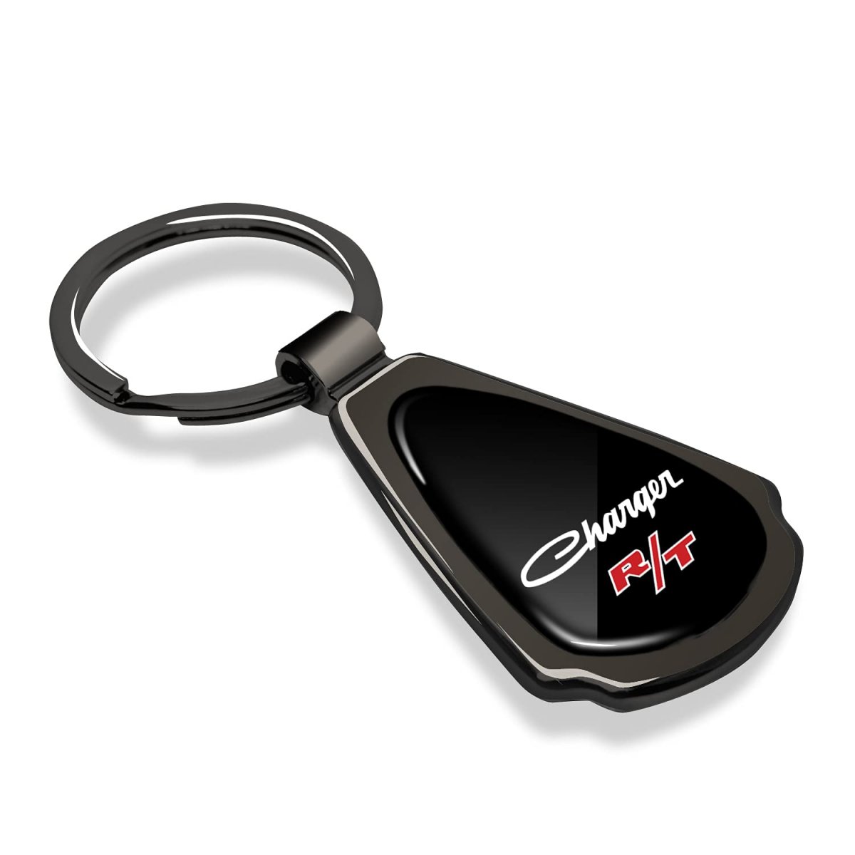 Dodge Charger R T Classic Black Dome Dark Gunmetal Metal Teardrop Key Chain Official Licensed Accessory 2 13 In X 1 25