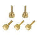 5pcs Brass Knurled Thumb Screws M3x12mm Shoulder Bolts Stepped Grip Knobs Fasteners Solid Diamond For Electronic Mechanical 