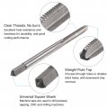Uxcell Tap And Drill Bit Set 6-40 Unf Thread 7 64 Black Oxide Twist Straight Flute Tapping Threading Repair Tool Kit