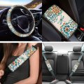Fuibeng Bohemian Dragonfly Car Seat Covers Full Set 12pcs Universal Fit Front And Split Bench Rear Steering Wheel Cover