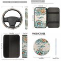 Fuibeng Bohemian Dragonfly Car Seat Covers Full Set 12pcs Universal Fit Front And Split Bench Rear Steering Wheel Cover