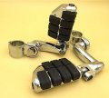 Xkh- Chrome Large Footpegs Mounting Kit Compatible With Goldwing Vtx1300 Shadow Valkyrie Triumph Road Glide Ultra Fltru