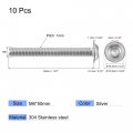 Uxcell Flanged Button Head Socket Cap Screws M6x50mm Hex Drive 304 Stainless Steel Fasteners Bolts Fully Threaded Machine Screw